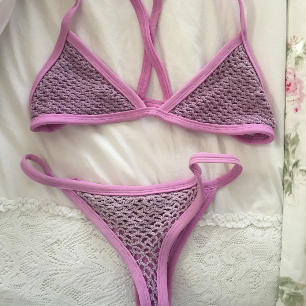 Posh Pua Kainalu Crochet Bikini in Pink